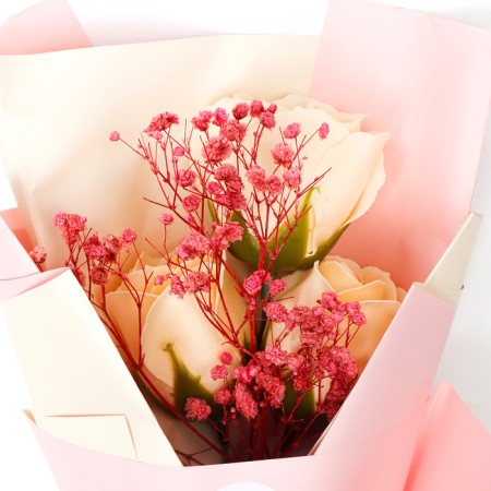 A premium bouquet of soap roses, 3 pcs-6