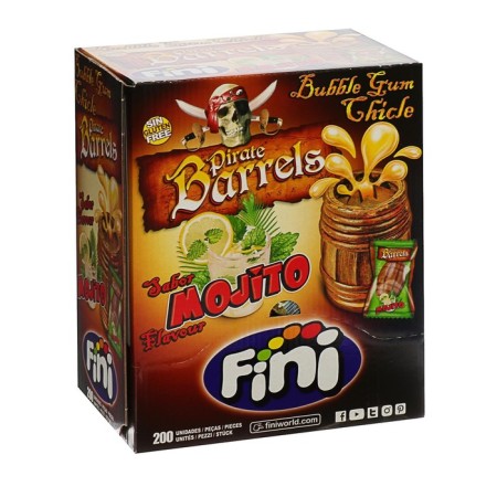 Chewing gum Pirate Barrels with Mojito filling, 5.5 g