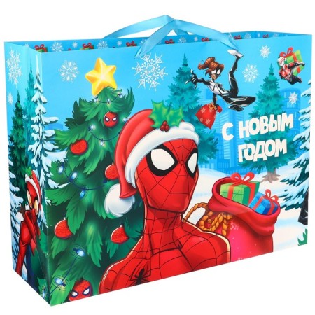 New Year. Gift package, 61x46x20 cm, packaging, spider-man-1