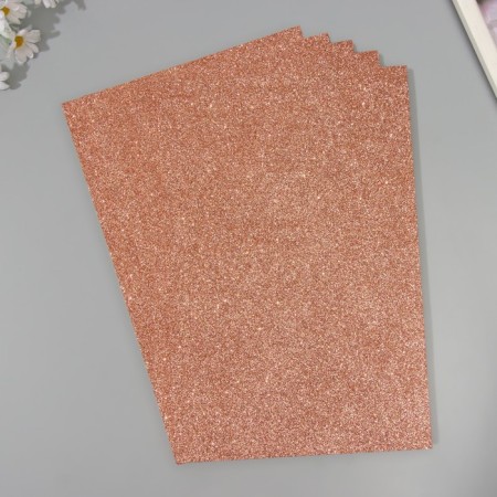 A set of glitter foamiran (5 sheets) 2 mm, 20x30 cm, powder
