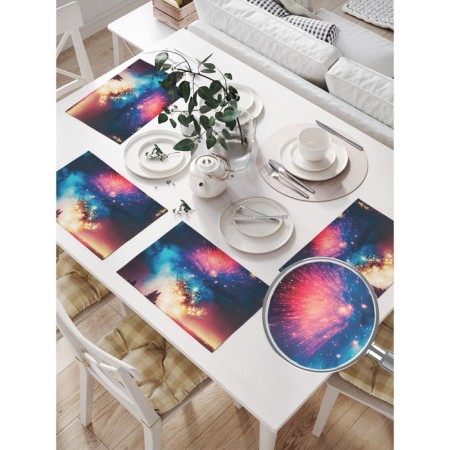 A set of napkins for setting the table "Salute in winter", rectangular, size 32x46 cm, 4 pcs-1