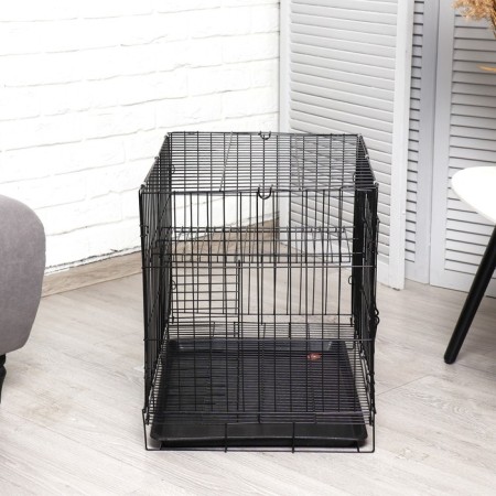 A cage for dogs and cats, a bunk 61 x 42 x 50 cm, black-4