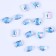 Decorative pebbles for creativity, set of 15 pcs., The color is light blue, stones: from 6 to 14 mm