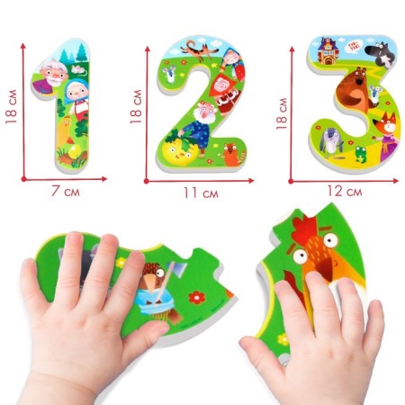 Soft puzzle for kids “Learn numbers: fairy tales”, 5 puzzles, crumb me-2