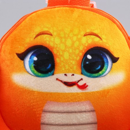 New Year's Baby backpack "Funny snake", plush, orange color, for the New Year-4