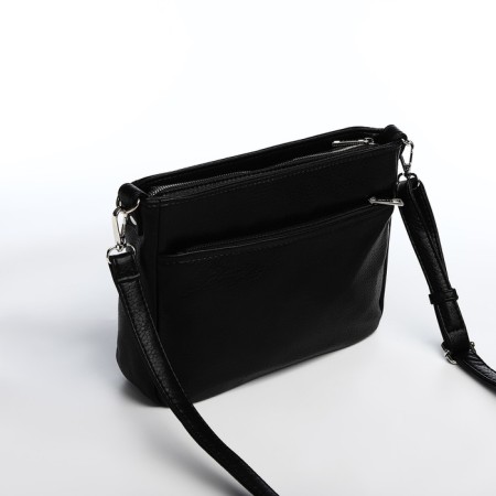 Bag Cross-Bodi with a zipper, black color-1