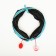 Tunnel for cats with a toy, 50 x 25 cm, black/blue
