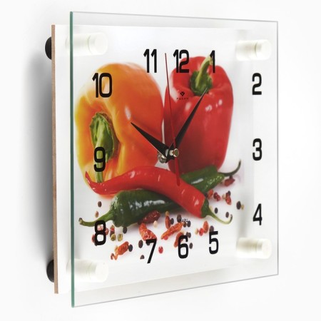 Wall clock: kitchen, "peppers", silent, 20 x 26 cm-3