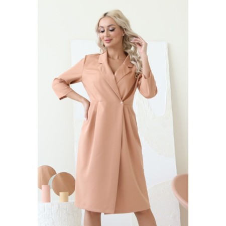 Female dress, size 56, beige color-3