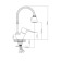 BouOU B8282-10F-E025 kitchen mixer, flexible surge, triumphant aerator, brass, chrome 1028562