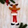 Soft suspension "Deer in a shiny suit, long legs" 8x26 cm, red