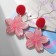 Earrings "Japan" sakura and ovals, colored in silver