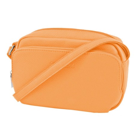 Bag women, genuine leather, orange 20x7x14 cm