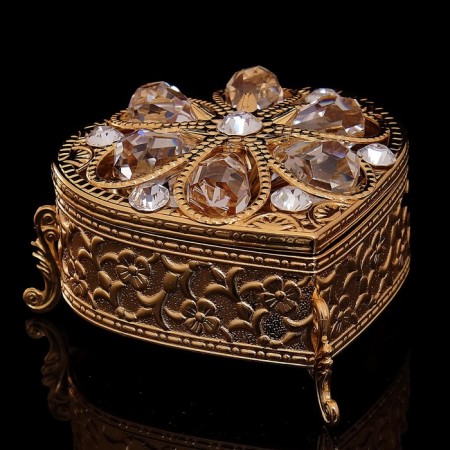 Casket "Grace", with velvet, 6.8 × 6.2 × 4.6 cm, with crystals