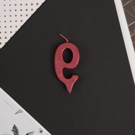 Candle for the cake, number "9", red.
