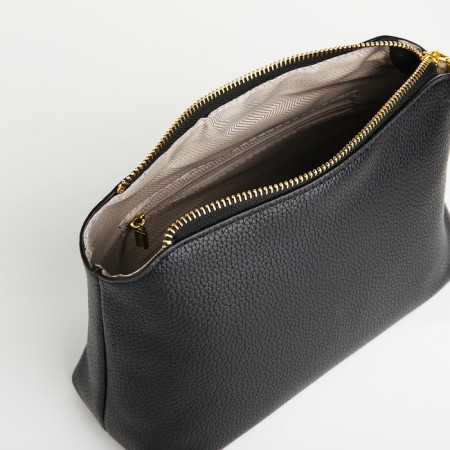 Bag Women's bag 2 in 1, on the button, cosmetic bag, black color-7