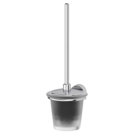 Holder with a toilet ruff with a lid, matte crystal, chrome, fbs
