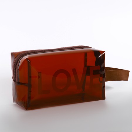 Cosmetic bag with lightning, brown color/transparent-1