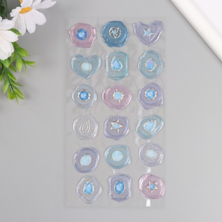 Stickers for creativity plastic "Blue wealth" 9.3x20.4 cm-1