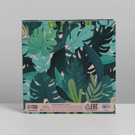 Gift folding box, packaging, “tropics”, 26 x 26 x 8 cm-5