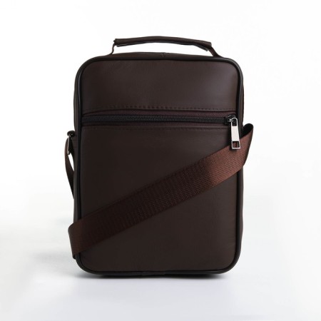 Male bag on lightning, long belt, brown color-3