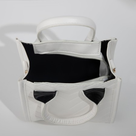 Bag Female Tout with zipper, white color-5