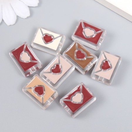 Busina Plastic "Coffee aroma. Love letter" Gloss Mix 1.5x2.2x0.9 cm