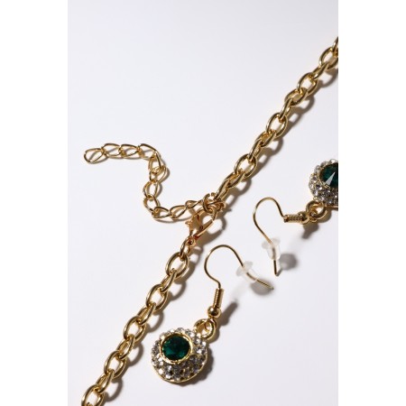 Set 2 objects: earrings, necklace "magnificent age", white-emergency color in gold, 42 cm-4
