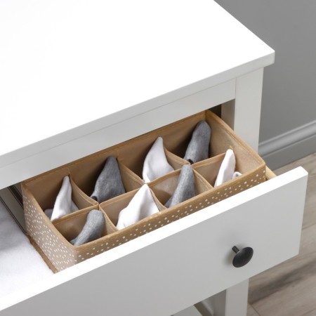 Organizer for storing linen of the Dolyan "Points", 8 cells, 28 × 14 × 10 cm, beige color-9