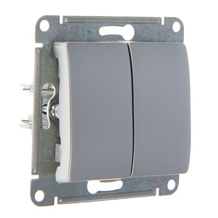 Glossa switch Sche GSL000351, 10 A, 2 keys, hidden, aluminum color