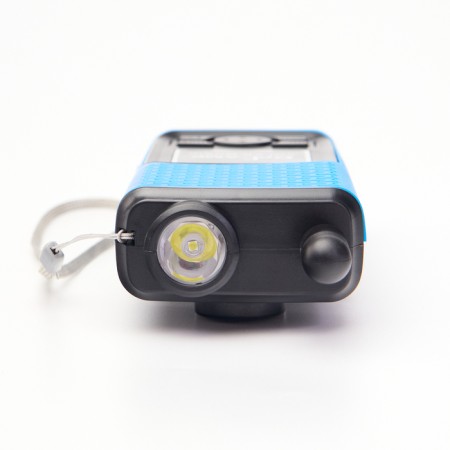 Battery Light, 1500 mAh, radio, column, with a solar battery, blue-3