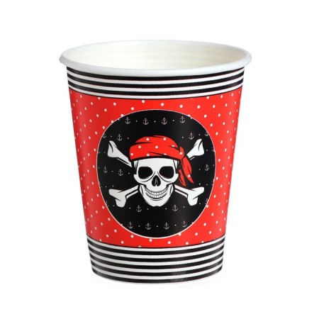 A set of paper dishes is a one -time pirate ”, 6 glasses, 6 plates-4