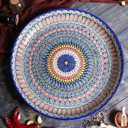 Largan Rishtan ceramics "Patterns", 46 cm, blue-1