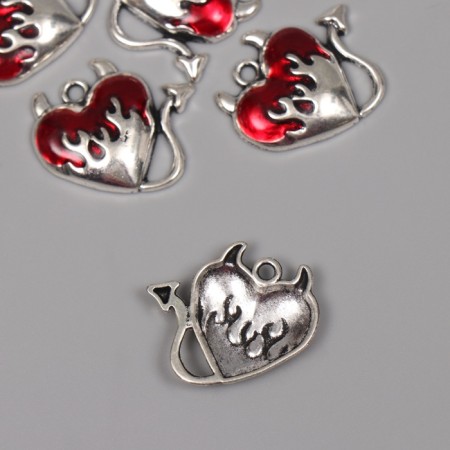 Decor for creativity Metal, enamel "The Heart of the Devil" 2.5x2.6 cm-1