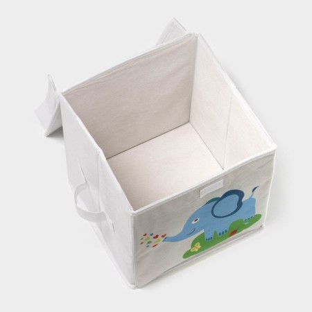 Stellid box for storage with the lid "Elephant", 25 × 25 × 25 cm, color gray color-3