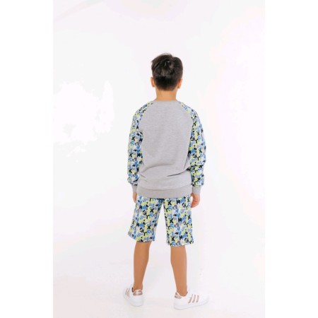 Sweatshirt for boys, height 140 cm, gray color, multicolor-1