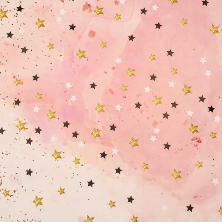 Package paper, glossy "stars", pink, 70 x 100 cm, 1 sheet-2
