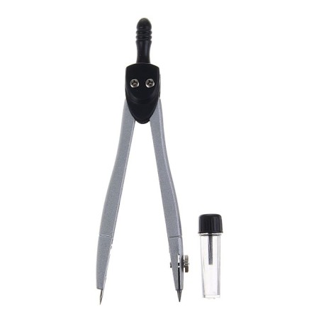 Metal compass in a plastic pencil case with spare sections-2