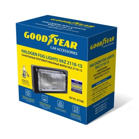 Fighting headlights Goodyear VAZ 2110-15 with lamps, GY-FL-2110C/H3 12V, 2 pcs-2