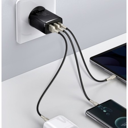 Charger Baseus Compact Quick Charm 2*USB+USB-C, 3A, 30W, Black-6