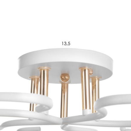 Linda chandelier 5x60W E27 white, gold 55x55x23cm-4