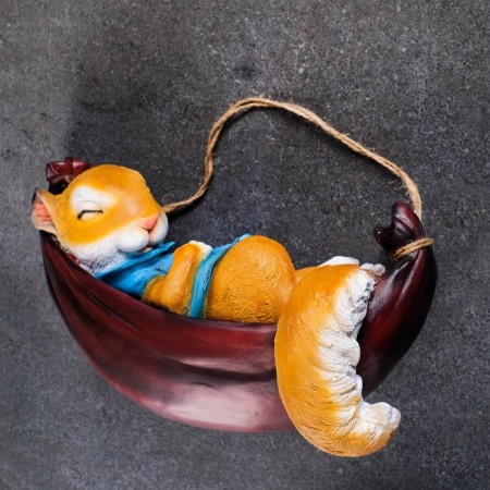 Squirrel "Squirrel in hammock" 29x13x17cm-1