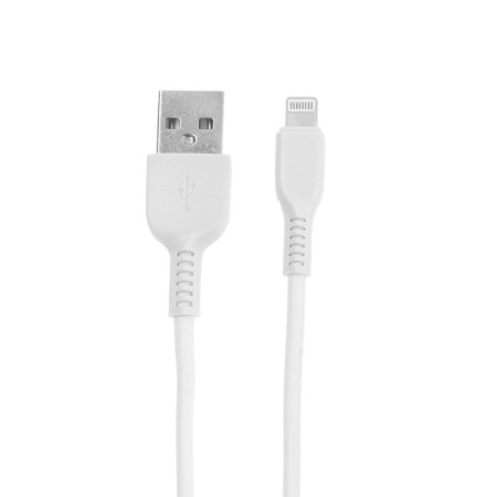 Hoco X13, Lightning cable - USB, 2.4 A, 1 m, PVC braid, white-1