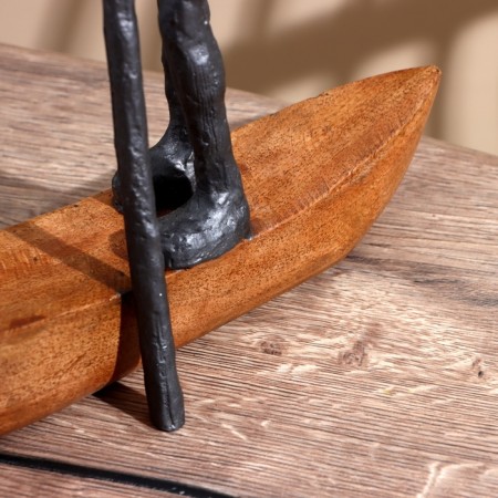 Souvenir "boat" Polim. resin, mane wood 28x9.5x37.5 cm-1
