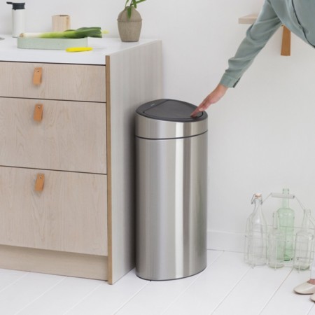 Garbage bucket Brabantia Touch Bin New, Steel color, 40 liters-3