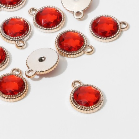 Circle-suspension “Circle” Circle 2 × 1.6 × 0.2 cm, (set 10 pcs.), The color is red in gold