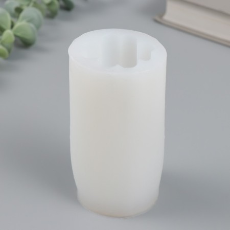 Mold Silicon for a candle "Four -leaf. Column" 5.5x9.8 cm-1