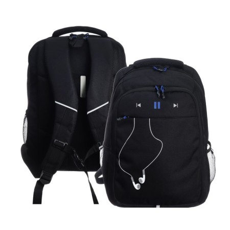Youth backpack 42 x 31 x 22 cm, Grizzly, ergonomic back, laptop department, black