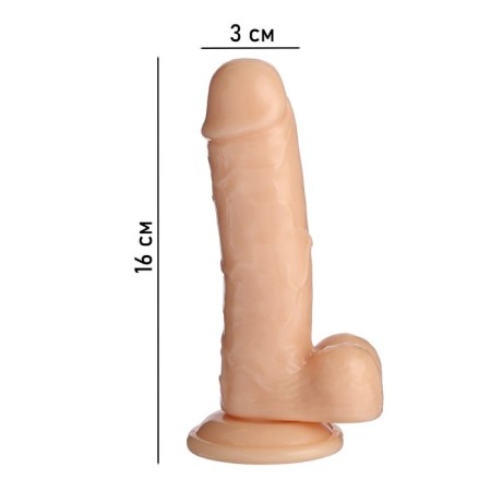 Falloimitator Oka-Khpoki, realist, on a suction cup, gel, 16 x 3 cm, bodily-5