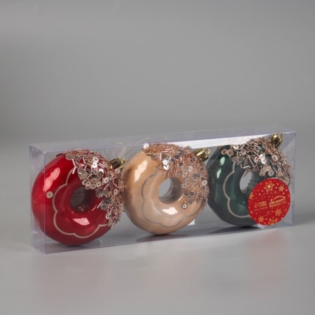 Jewelry decoration "Donut Cole" (set 3 pcs) D-9 cm, mix-1